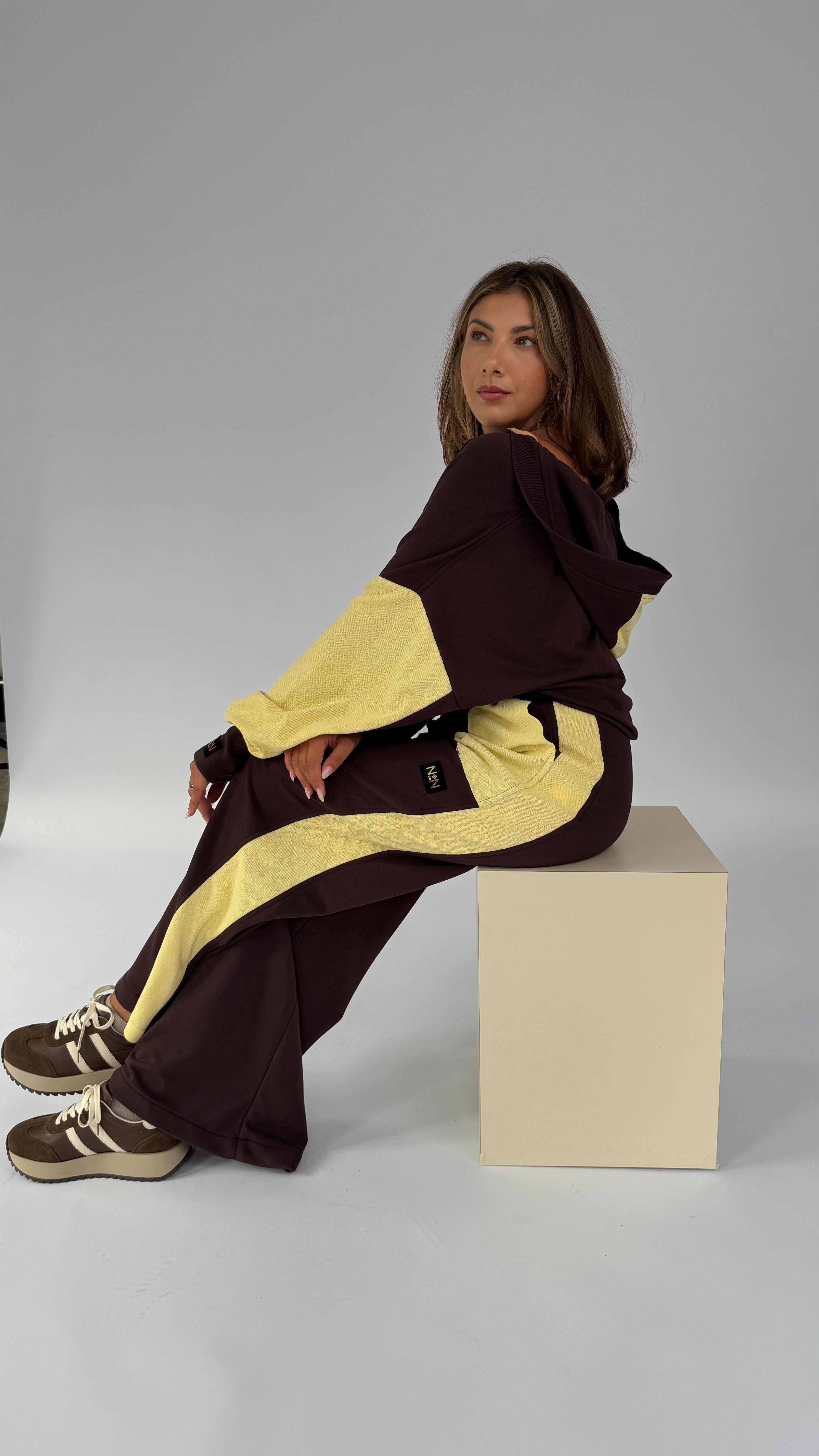 Oversize Hoodie 2-Teiler, zweifarbig