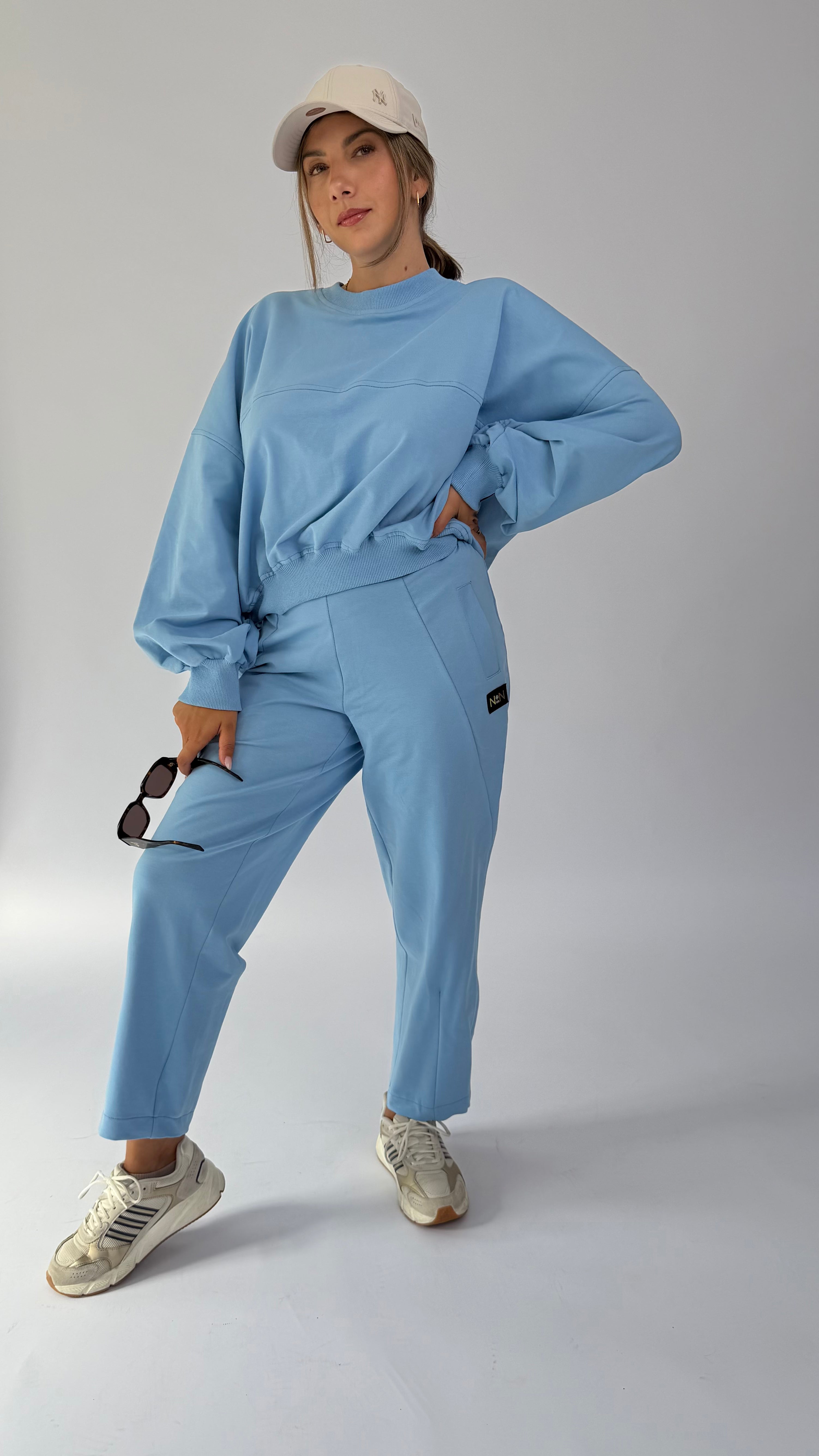 Oversize 2-Teiler, einfarbig