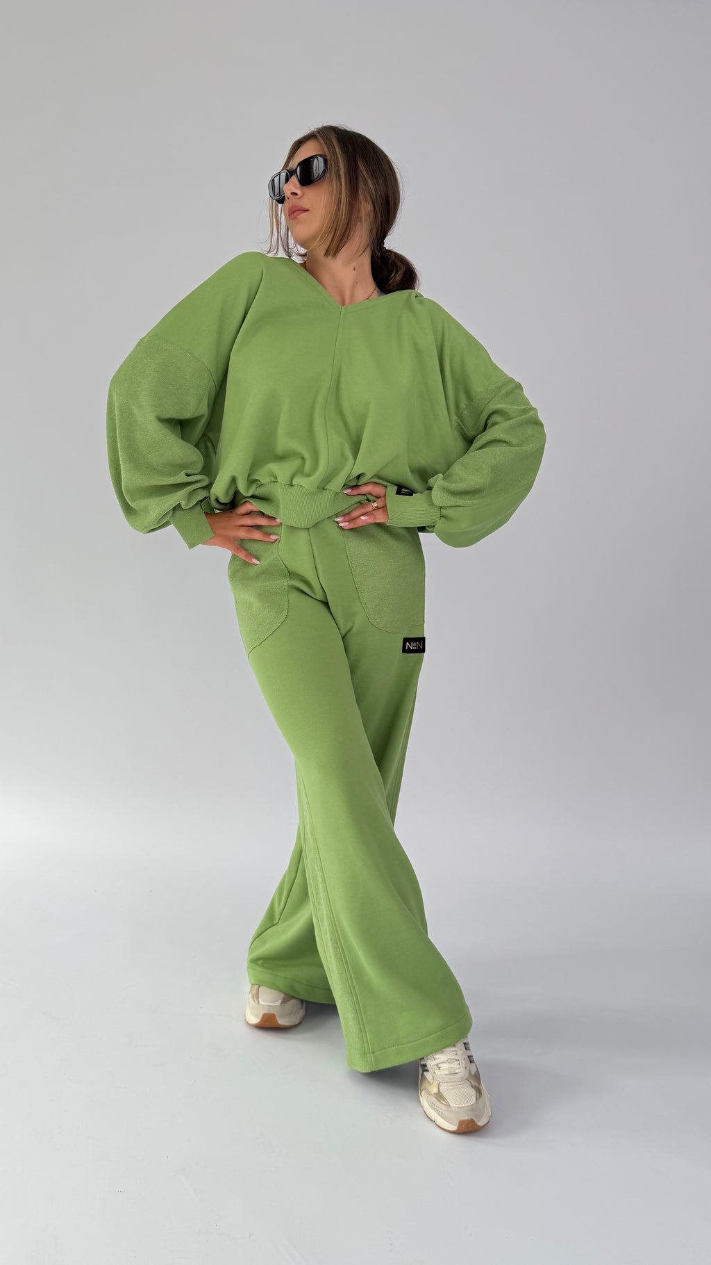 Oversize Hoodie 2-Teiler, einfarbig