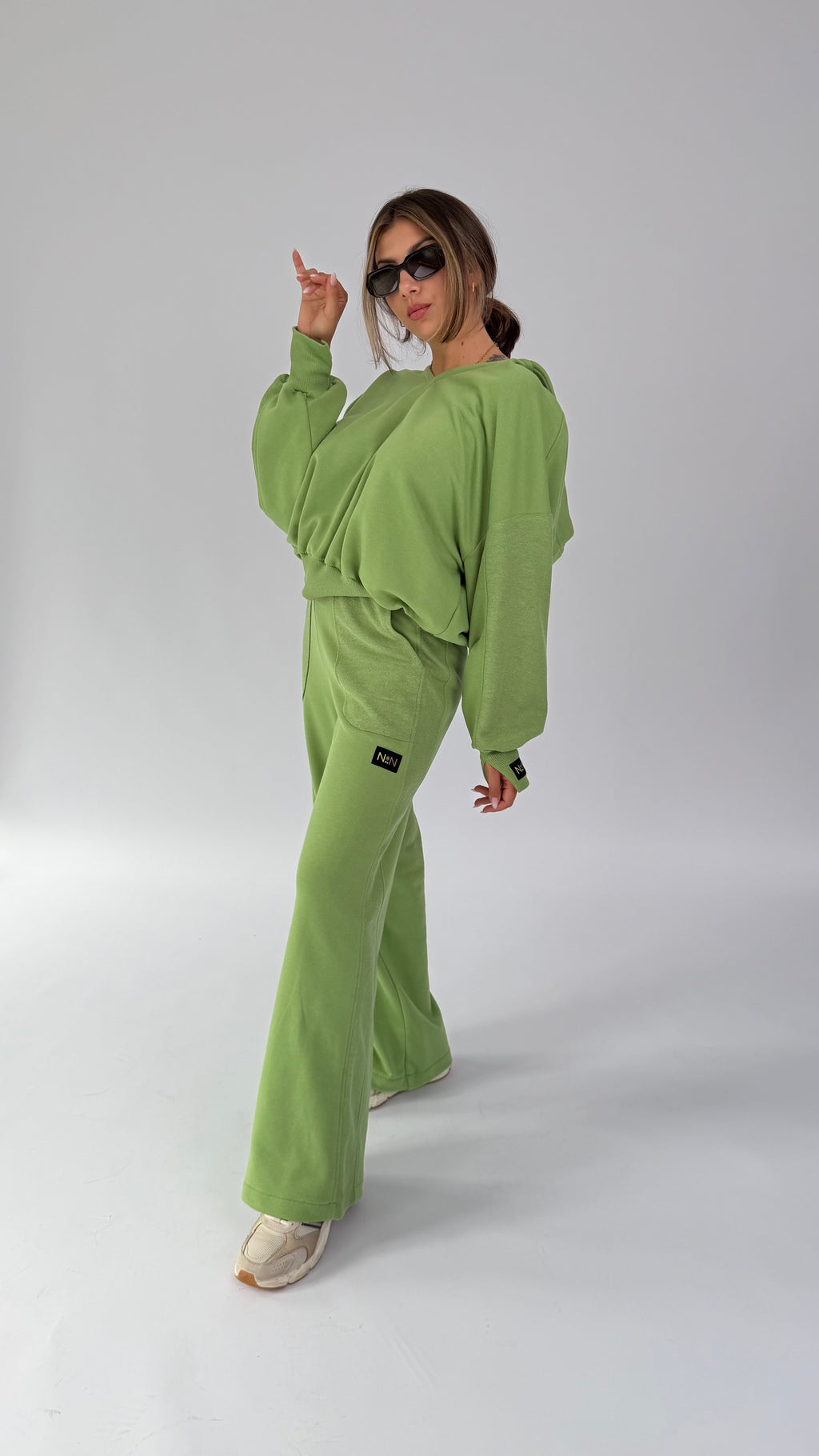 Oversize Hoodie 2-Teiler, einfarbig