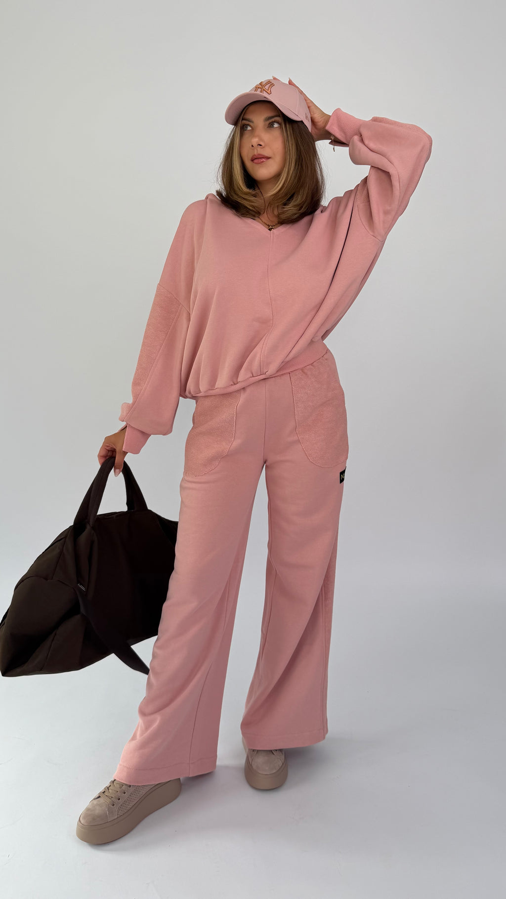 Oversize Hoodie 2-Teiler, einfarbig
