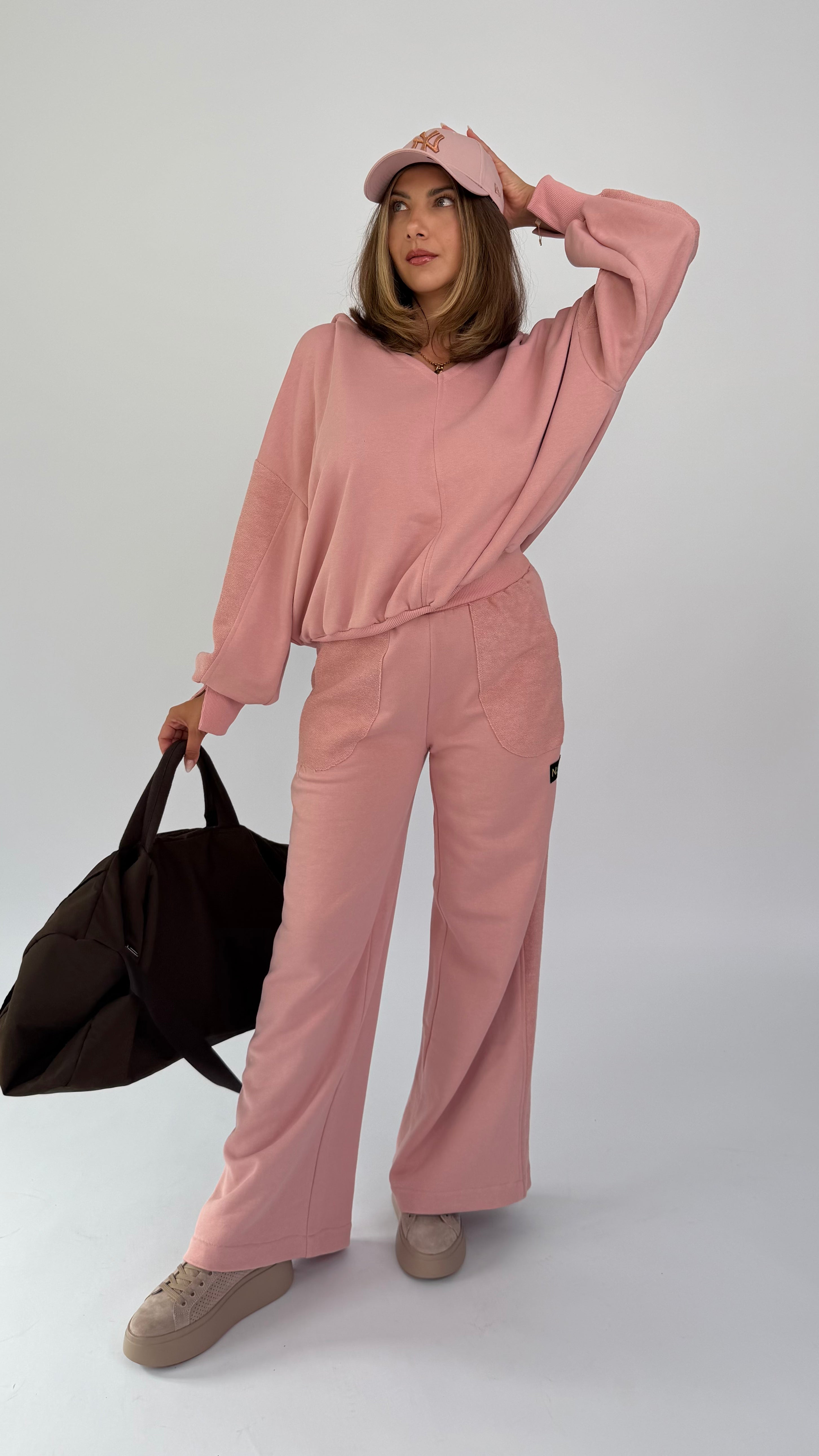 Oversize Hoodie 2-Teiler, einfarbig