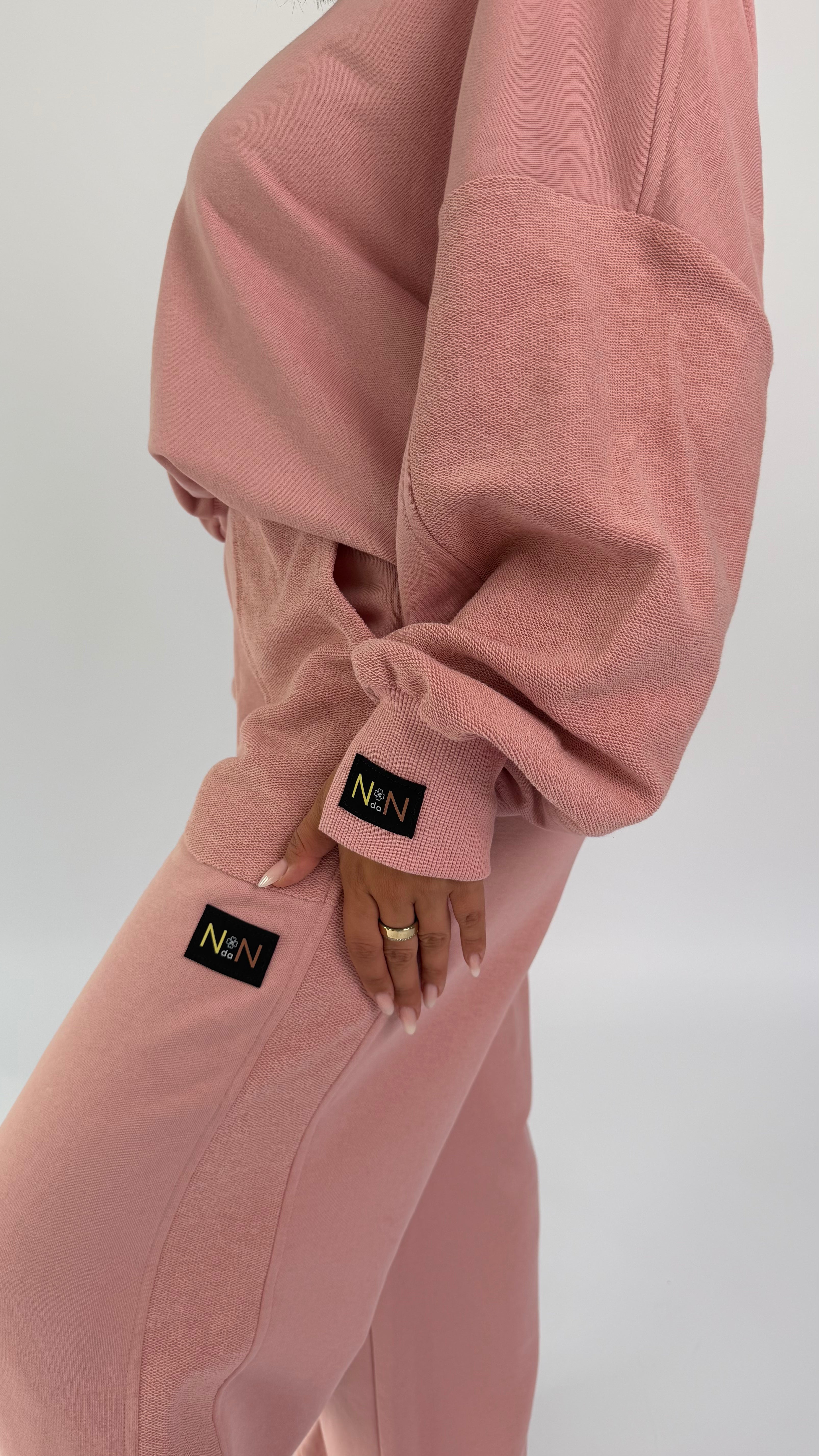 Oversize Hoodie 2-Teiler, einfarbig