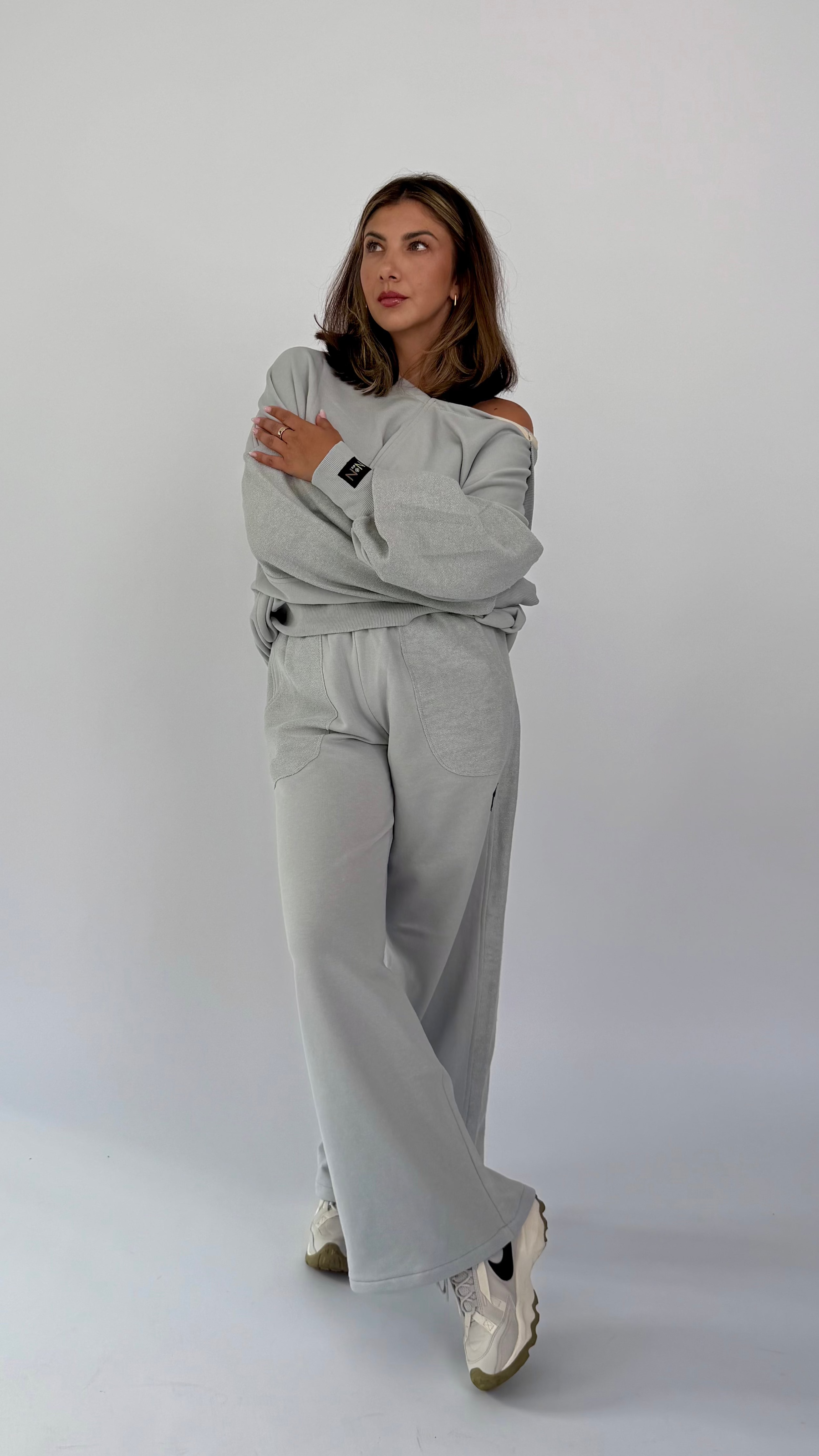 Oversize Hoodie 2-Teiler, einfarbig